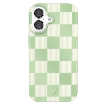 Pistachio Vibe Checkered iPhone Case