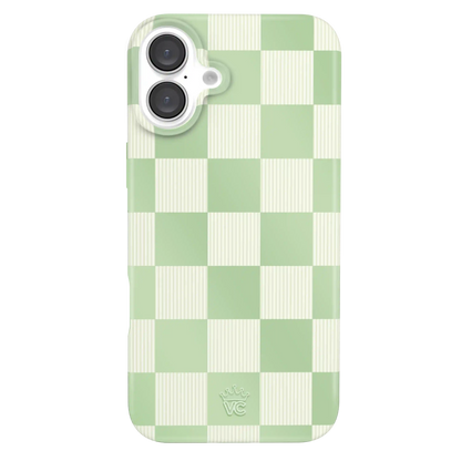 Pistachio Vibe Checkered iPhone Case