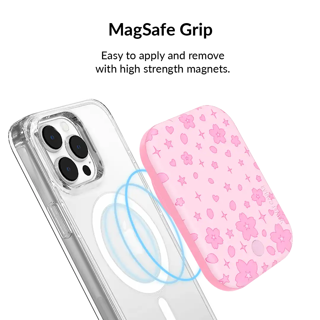 Pink Cherry Blossom Portable MagSafe Charger Power Pack