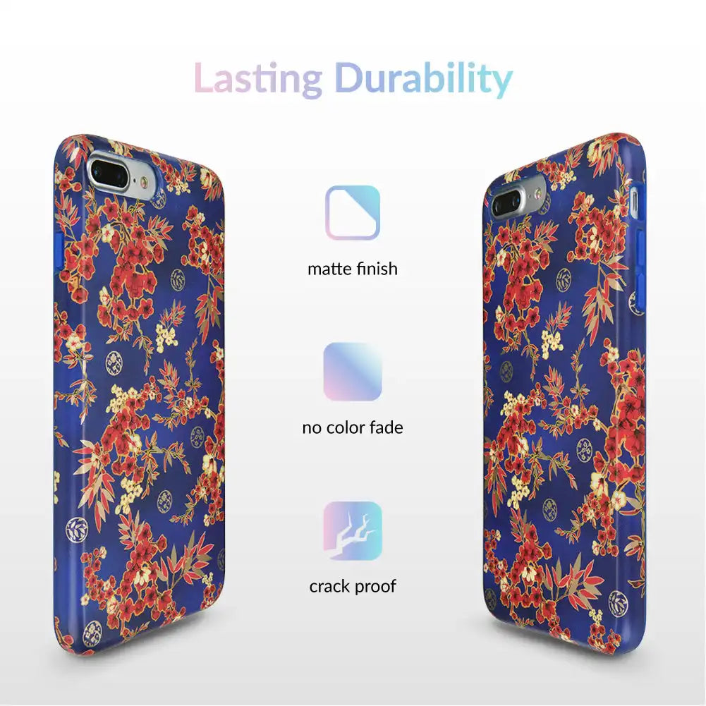 Cherry Blossom Floral Chrome iPhone Case