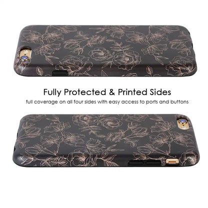 Floral Rose Gold Chrome iPhone Case