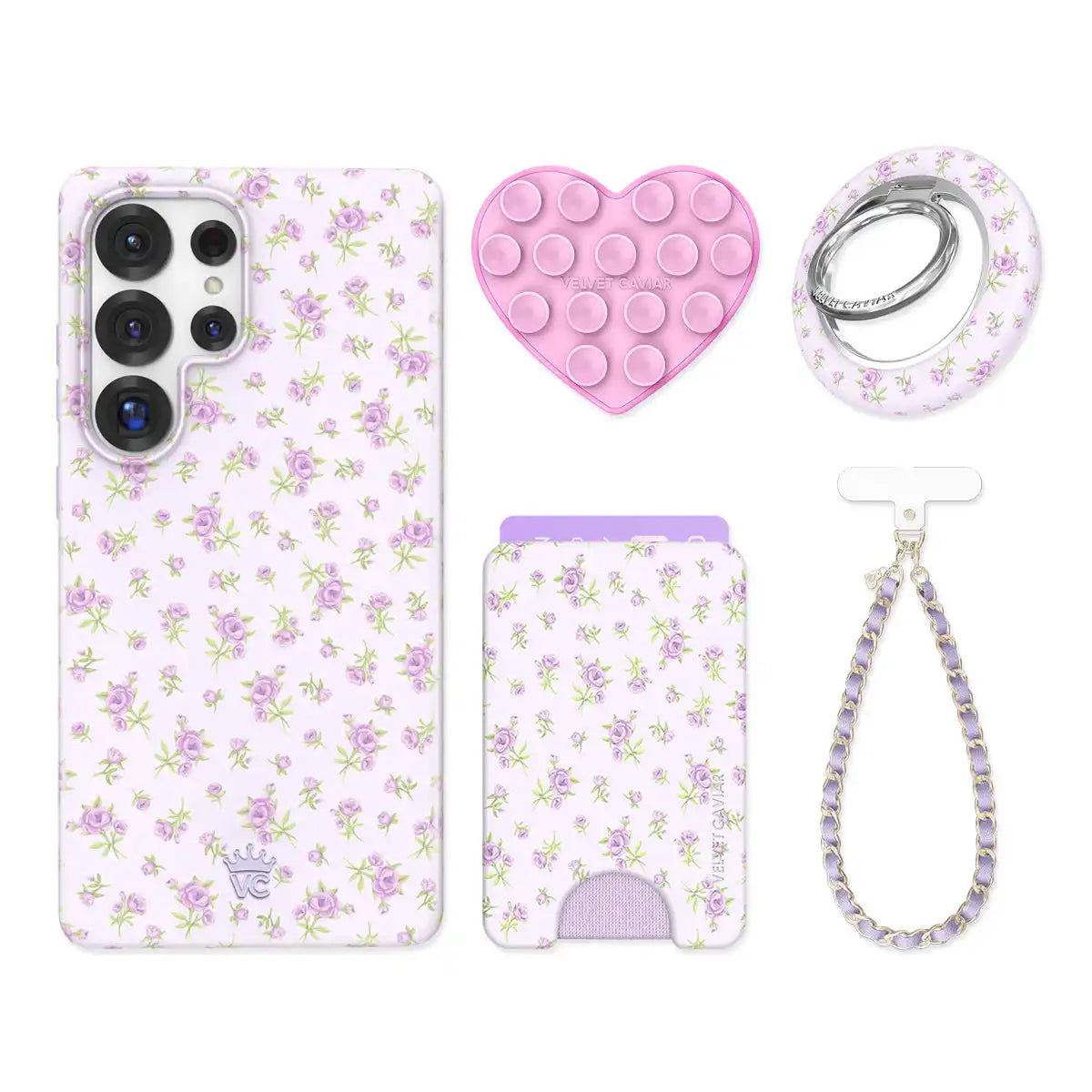 Dainty Lilac Floral Samsung Bundle Set