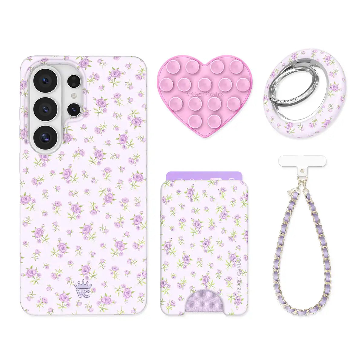 Dainty Lilac Floral Samsung Bundle Set