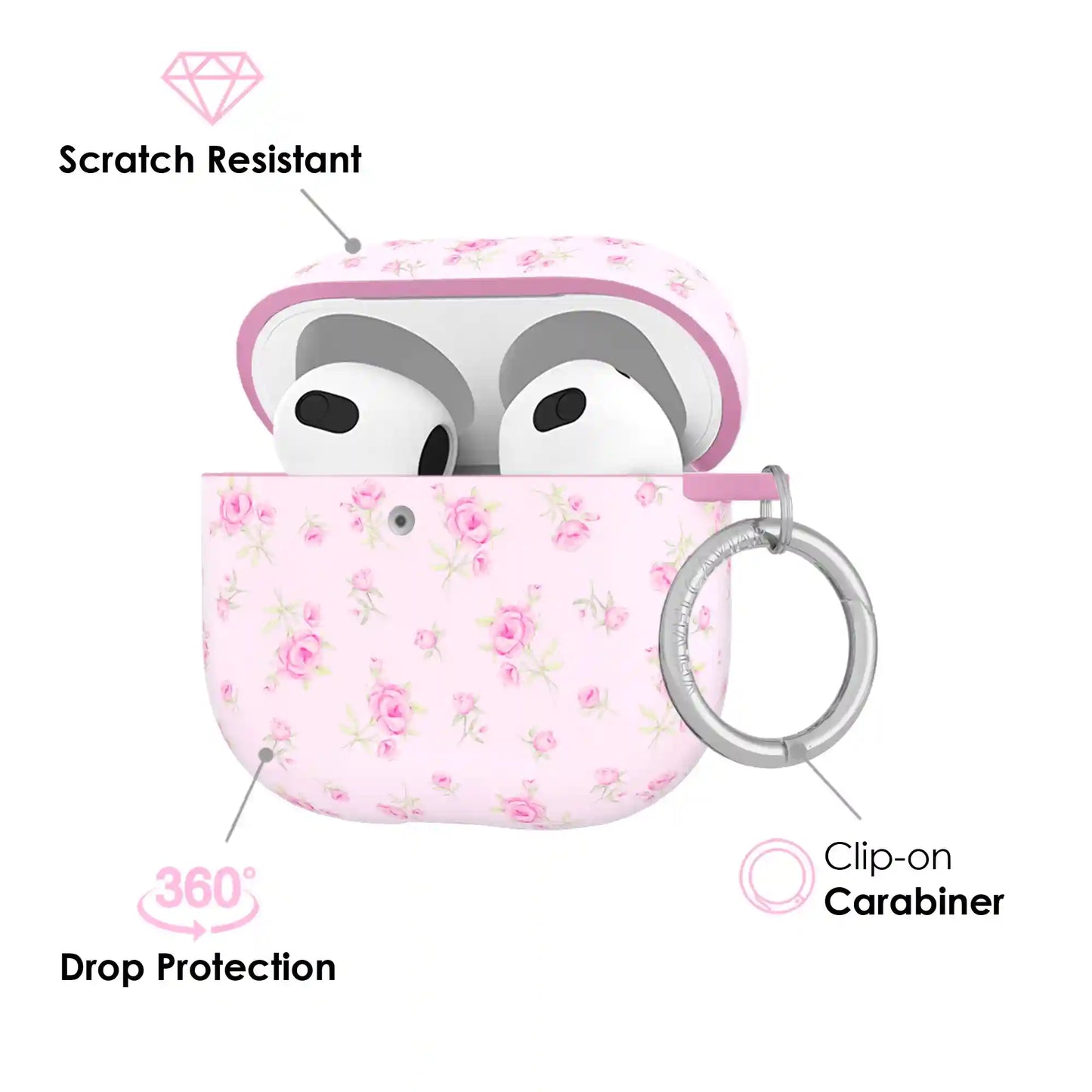 Dainty Pink Floral AirPod Case