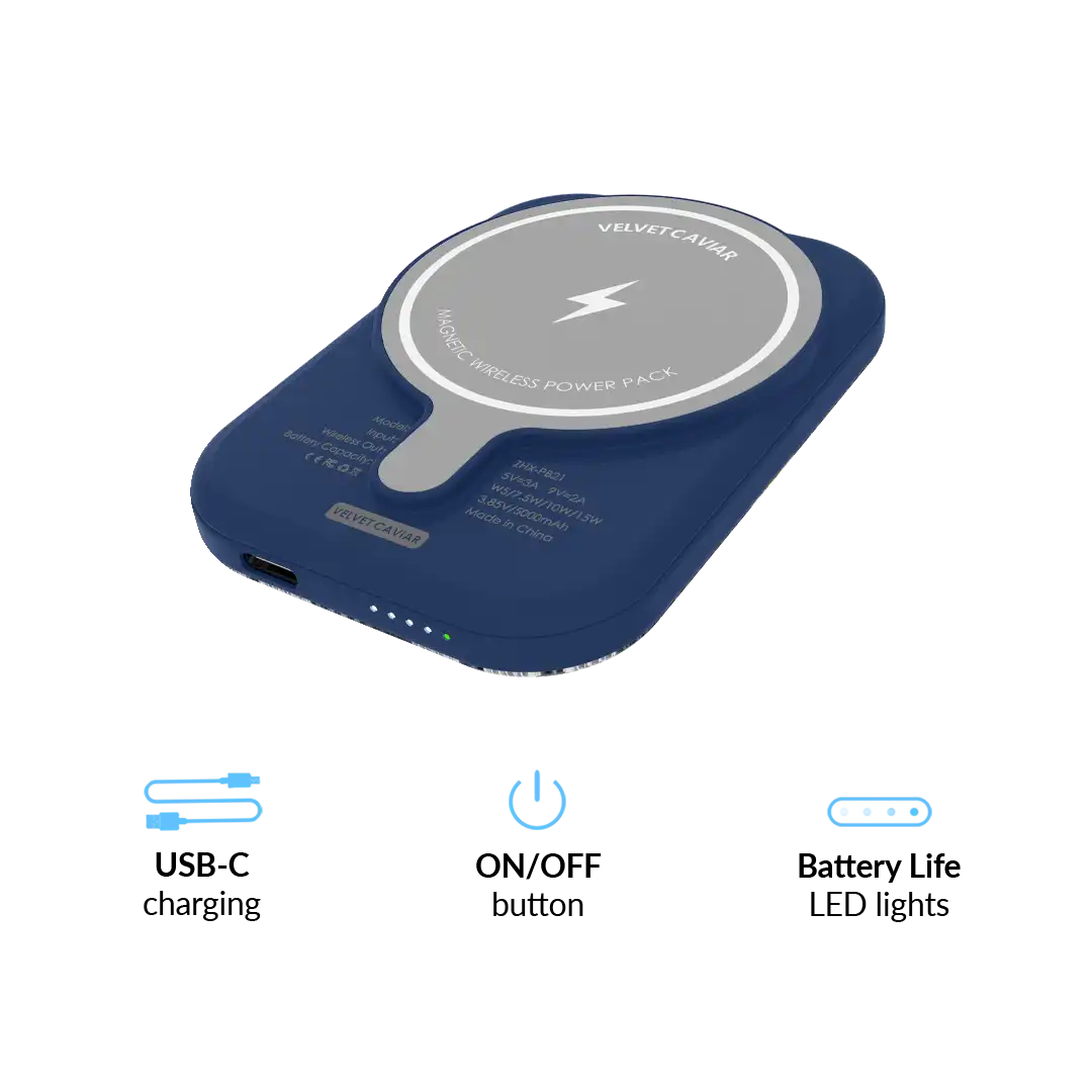 Denim Daisy Portable MagSafe Charger Power Pack