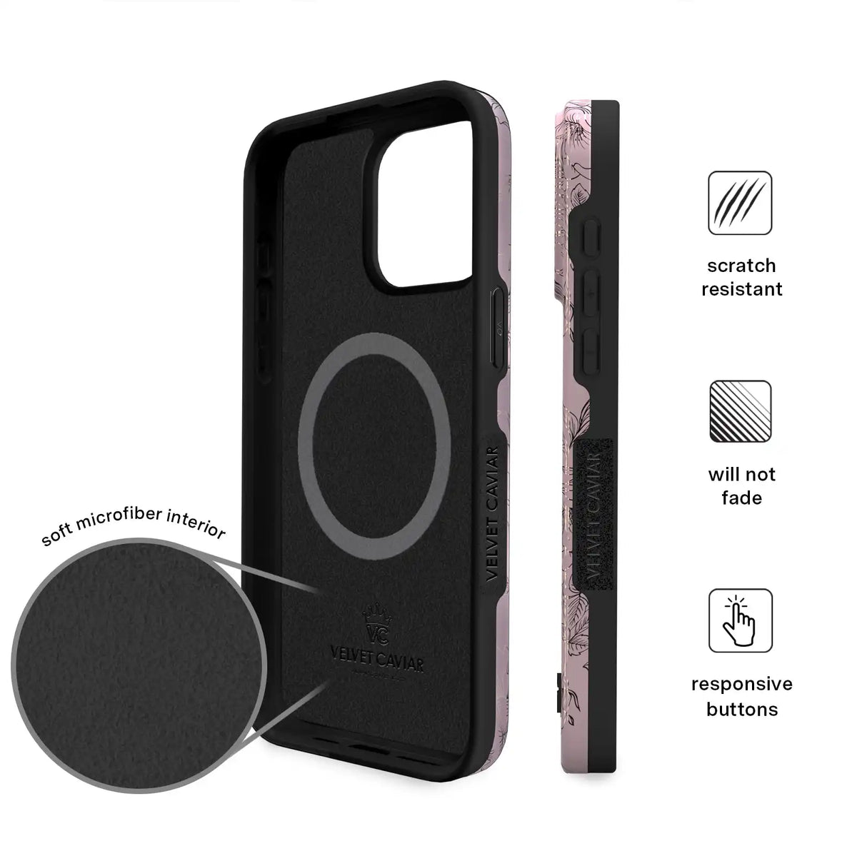 Dusty Rose Chrome Floral iPhone Case