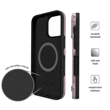 Dusty Rose Chrome Floral iPhone Case