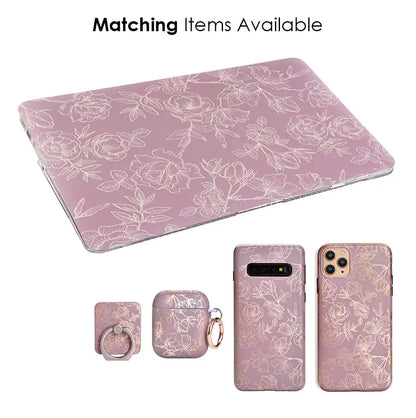 Dusty Rose Floral MacBook Case