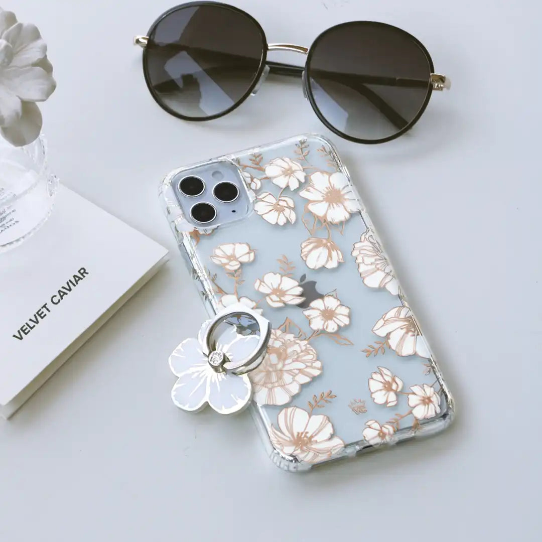 White and Gold Floral Ring