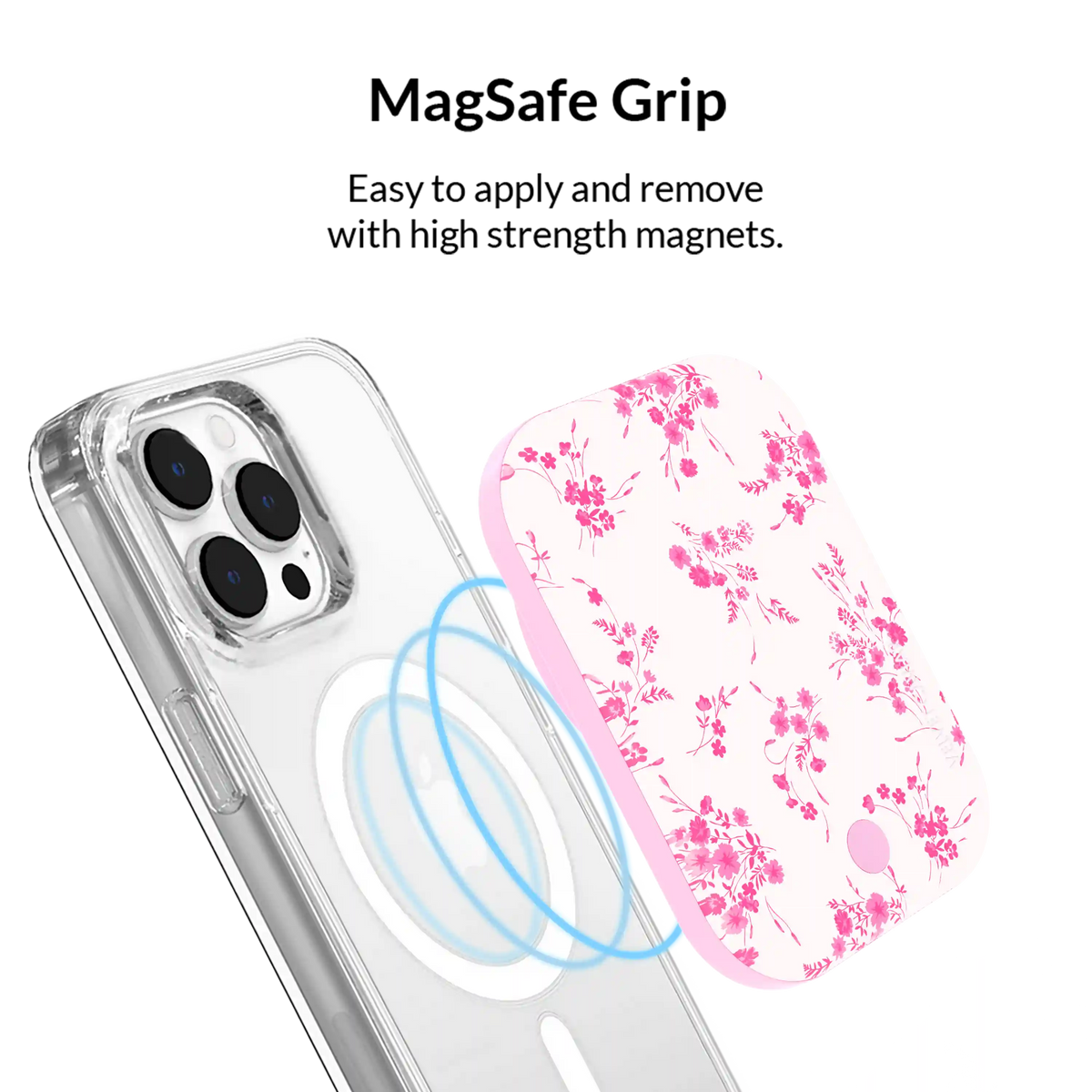 French Rose Floral Portable MagSafe Charger Power Pack