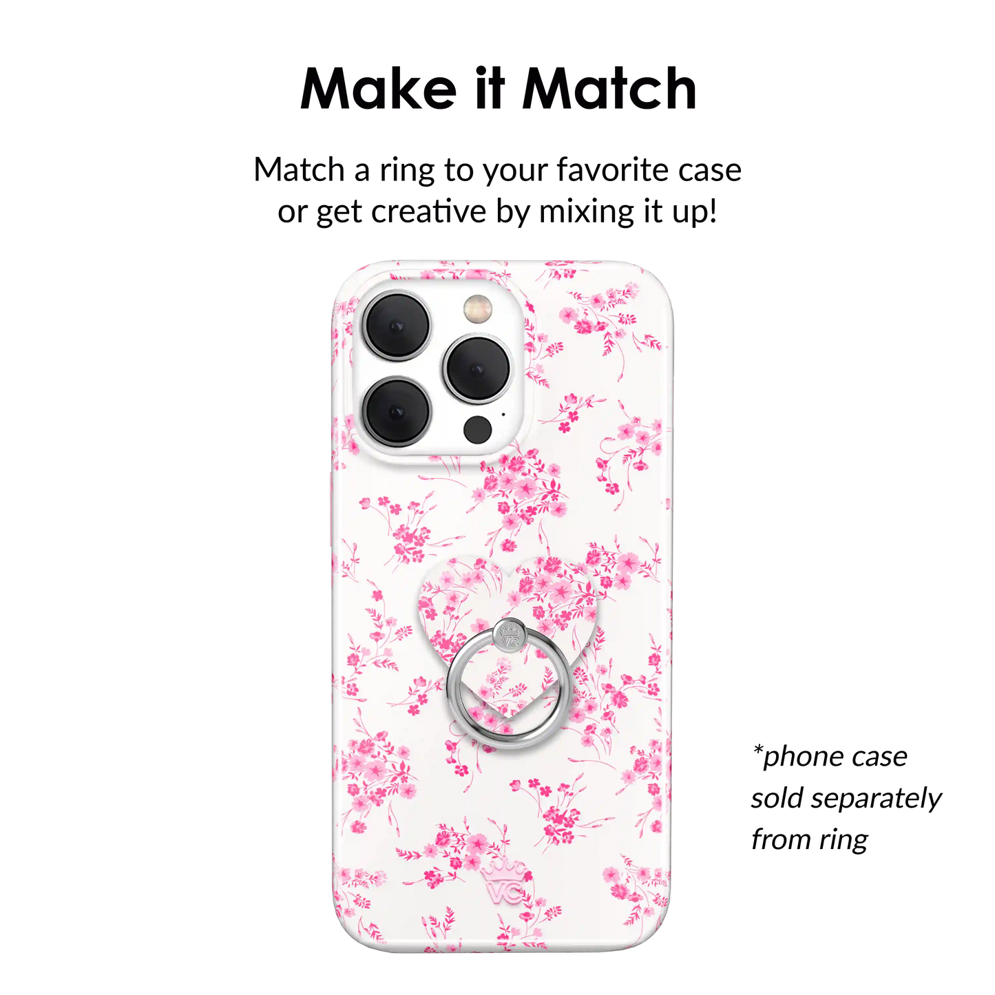 French Rose Floral Phone Ring