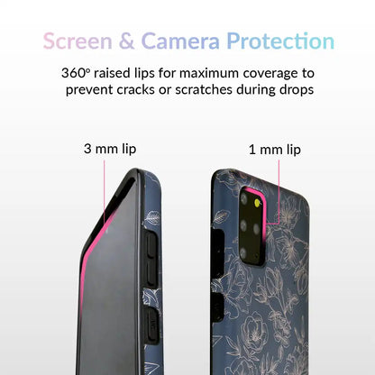 Floral Rose Gold Chrome Samsung Galaxy Case