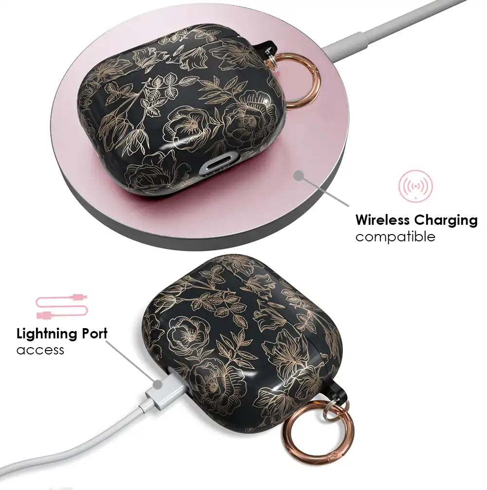 Floral Chrome Airpods Case