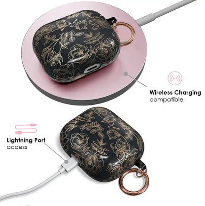 Floral Chrome Airpods Case