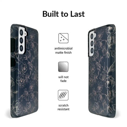 Floral Rose Gold Chrome Samsung Galaxy Case