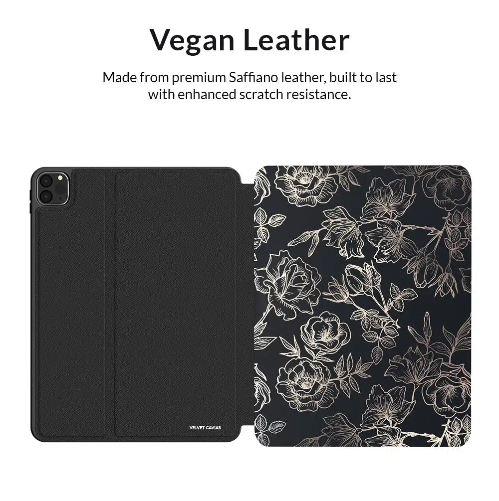 Floral Rose Gold Chrome iPad Case