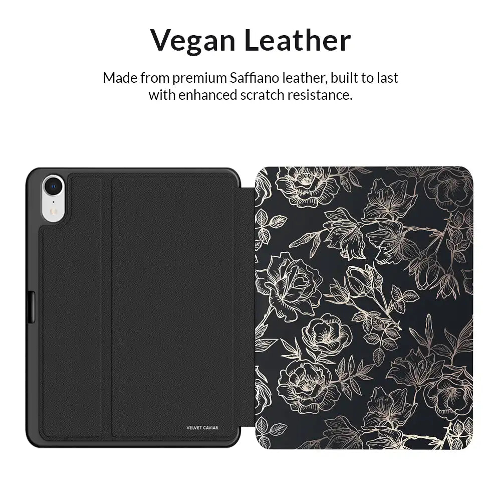 Floral Rose Gold Chrome iPad Case