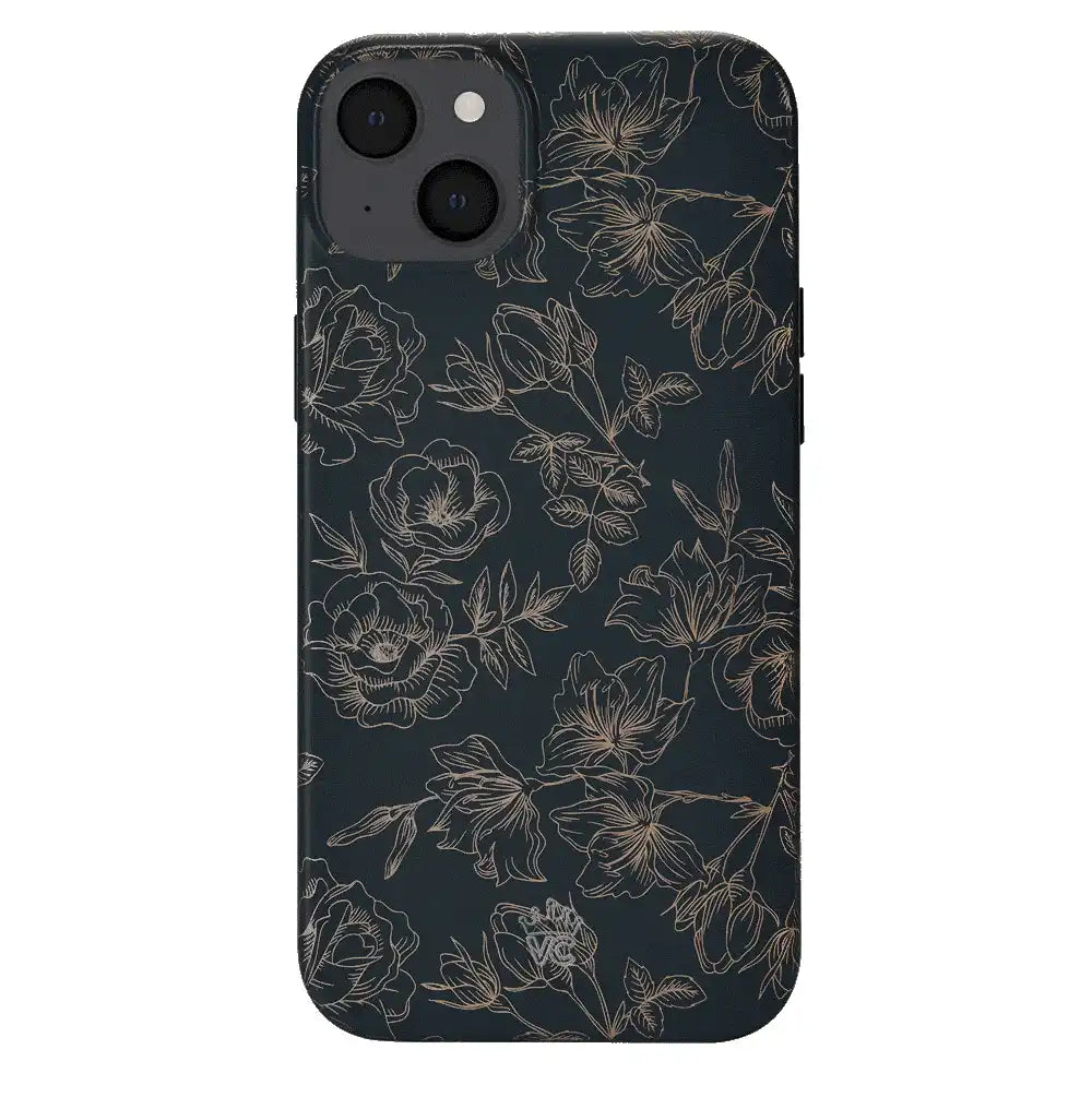 Floral Rose Gold Chrome iPhone Case