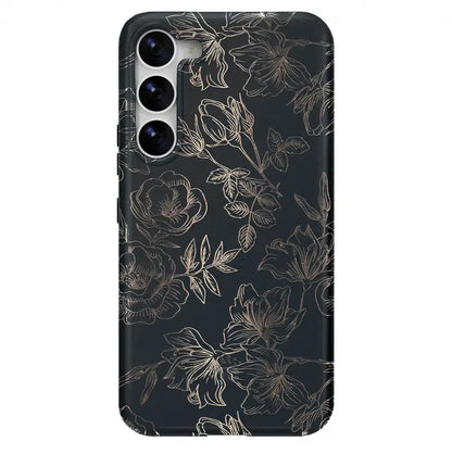 Floral Rose Gold Chrome Samsung Galaxy Case