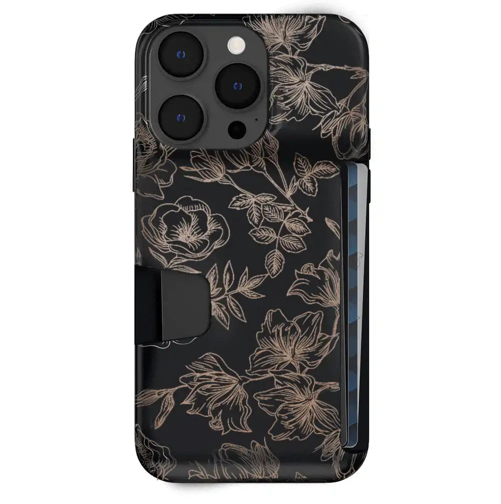Floral Rose Gold iPhone Wallet Case