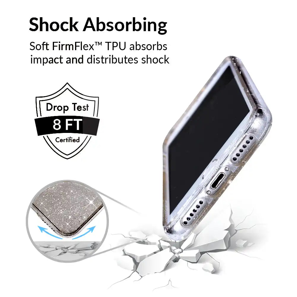 Grey Stardust Glitter iPhone Case