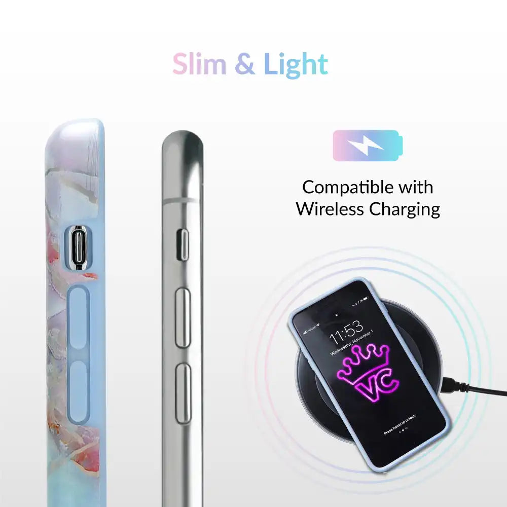 Holo Moonstone Marble iPhone Case