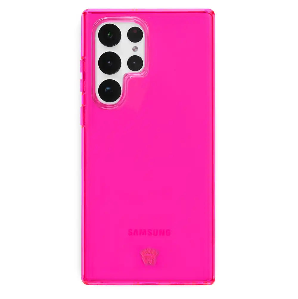 Neon Pink Clear Samsung Case