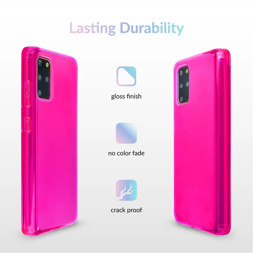 Neon Pink Clear Samsung Case