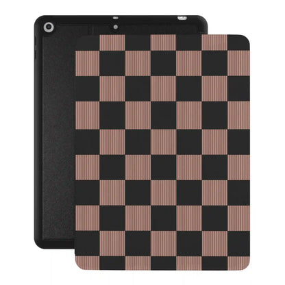 Mocha Vibe Checkered iPad Case