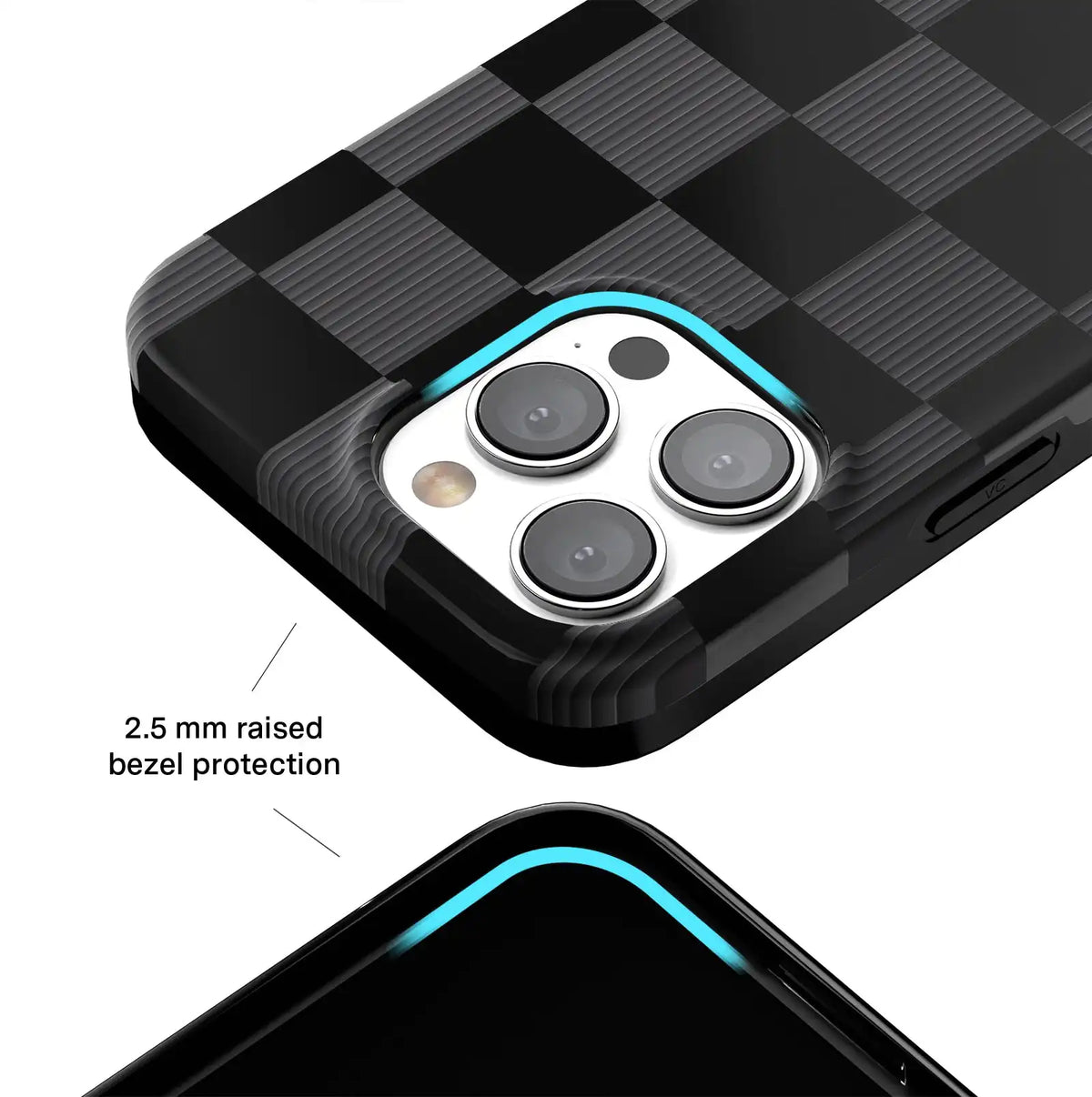 Noir Vibe Checkered iPhone Case
