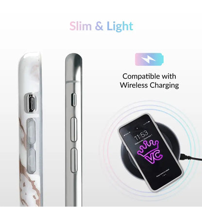 White Marble Rose Gold Chrome 2.0 iPhone Case
