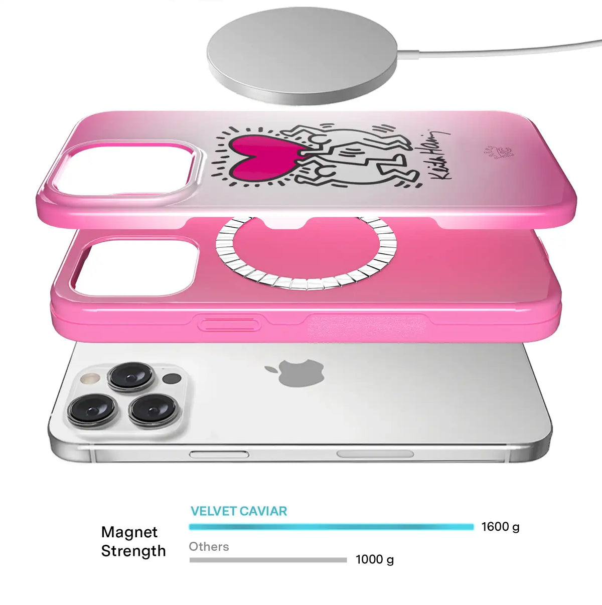 Keith Haring Pink Heart iPhone Case