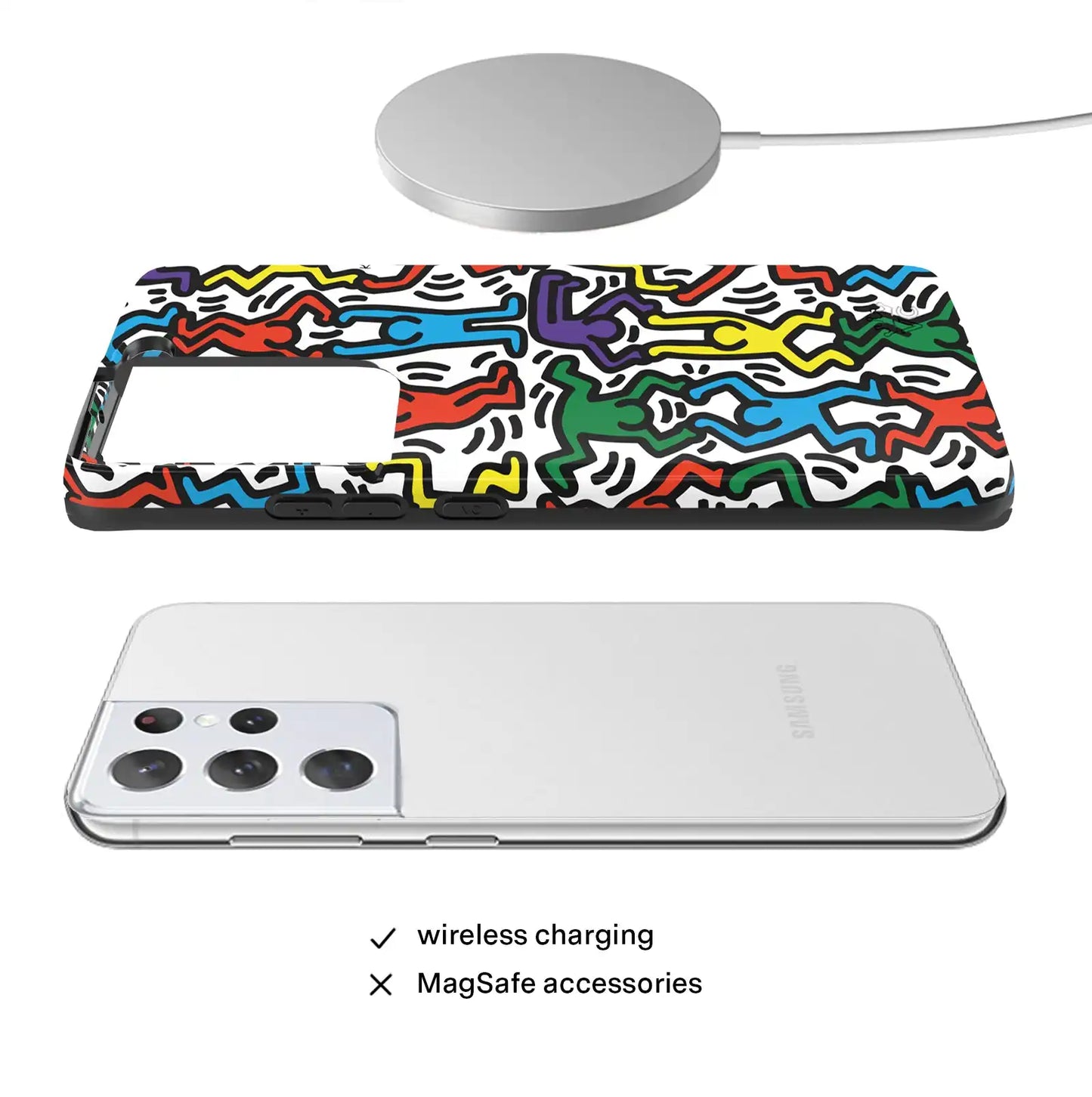 Keith Haring Rainbow Dancers Samsung Case