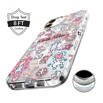 Keith Haring Pastel Glitter iPhone Case
