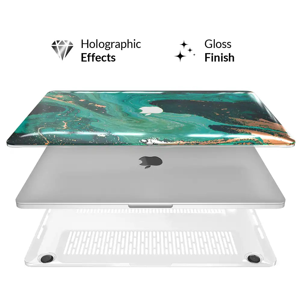 Emerald Gold Marble Macbook Case