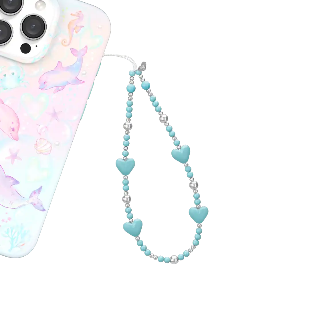 Turquoise Heart Phone Charm