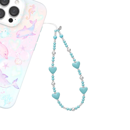 Turquoise Heart Phone Charm