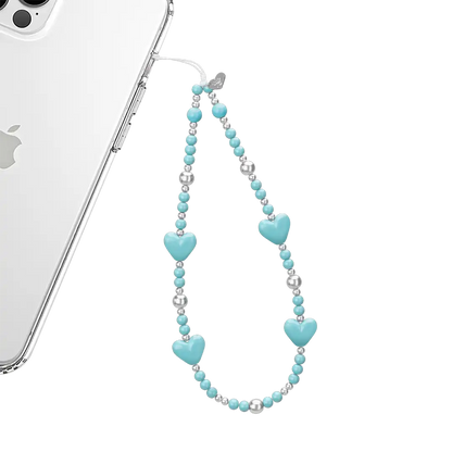 Turquoise Heart Phone Charm