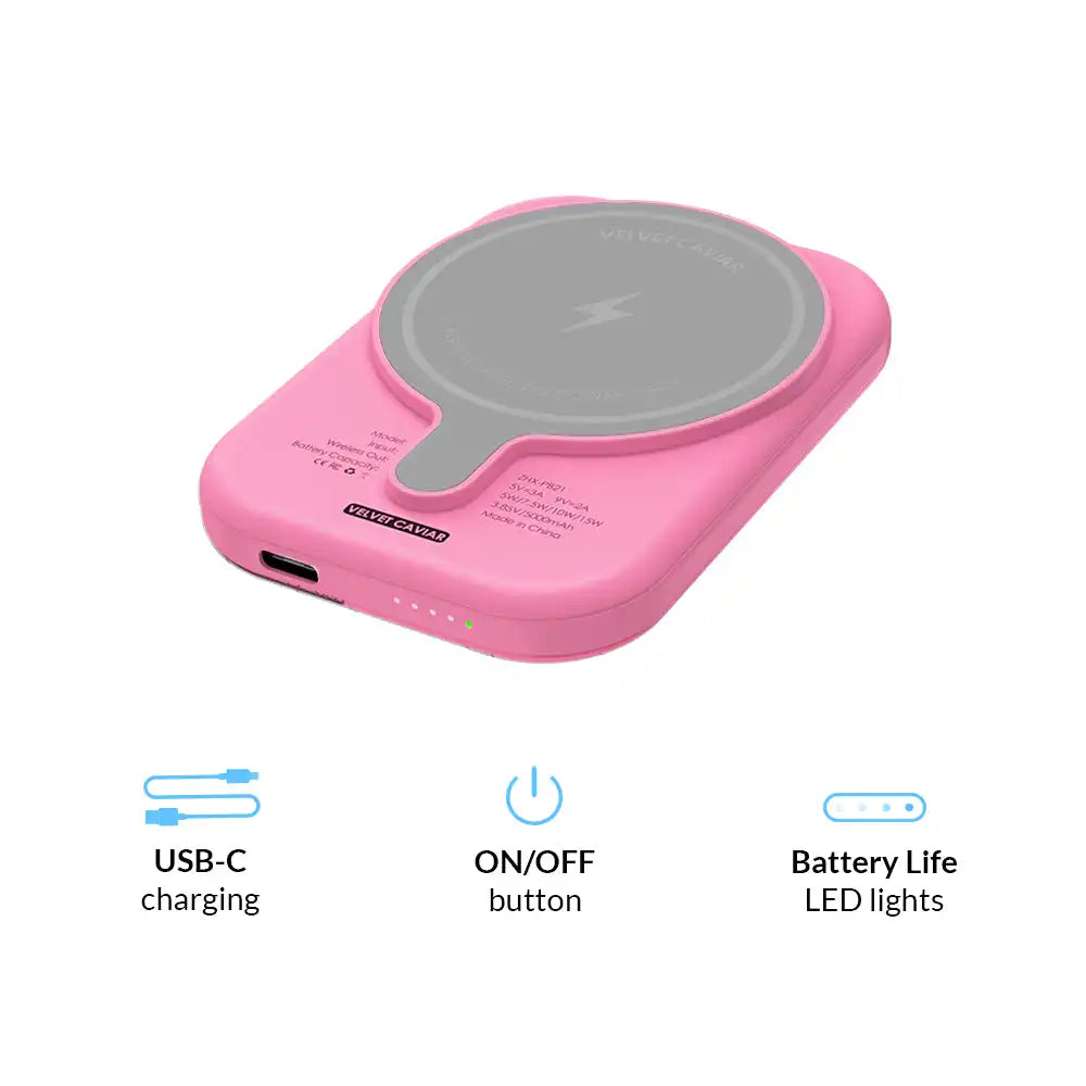Keith Haring Pink Heart Portable MagSafe Charger Power Pack