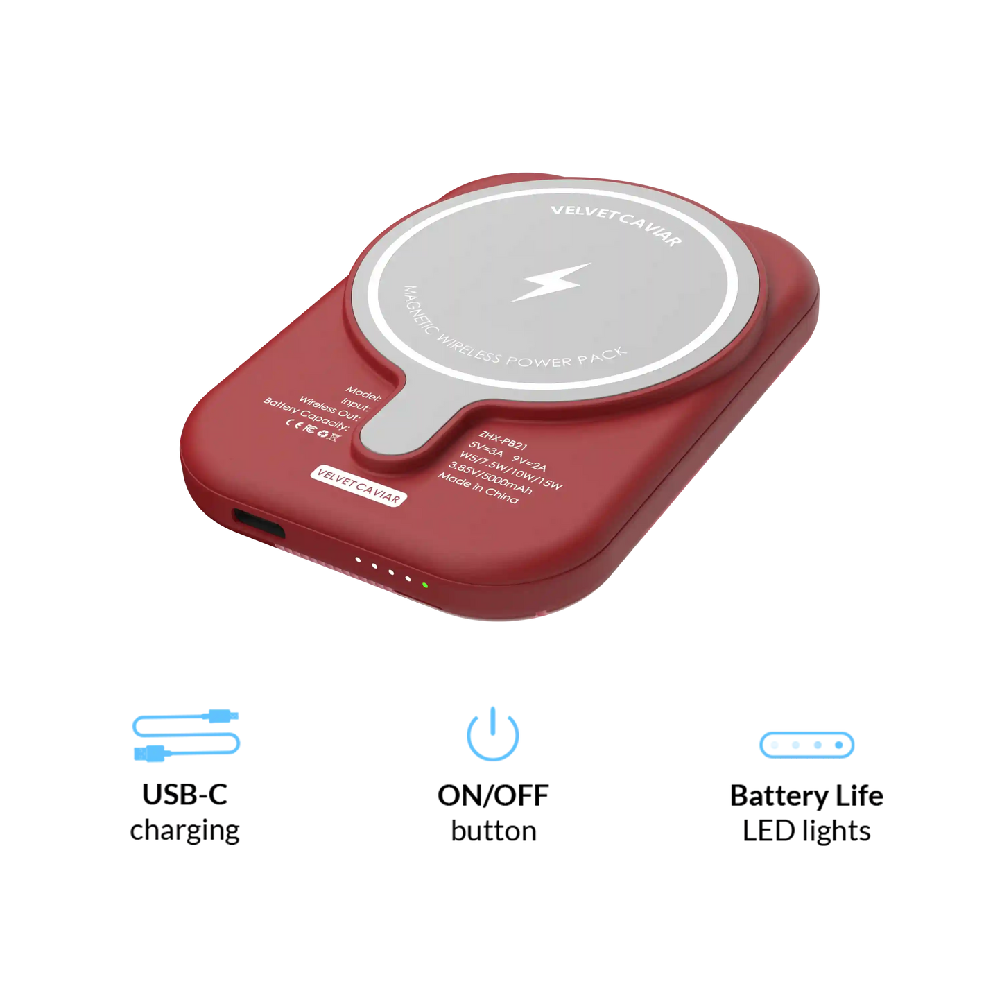 Rose Vibe Checkered Portable MagSafe Charger Power Pack