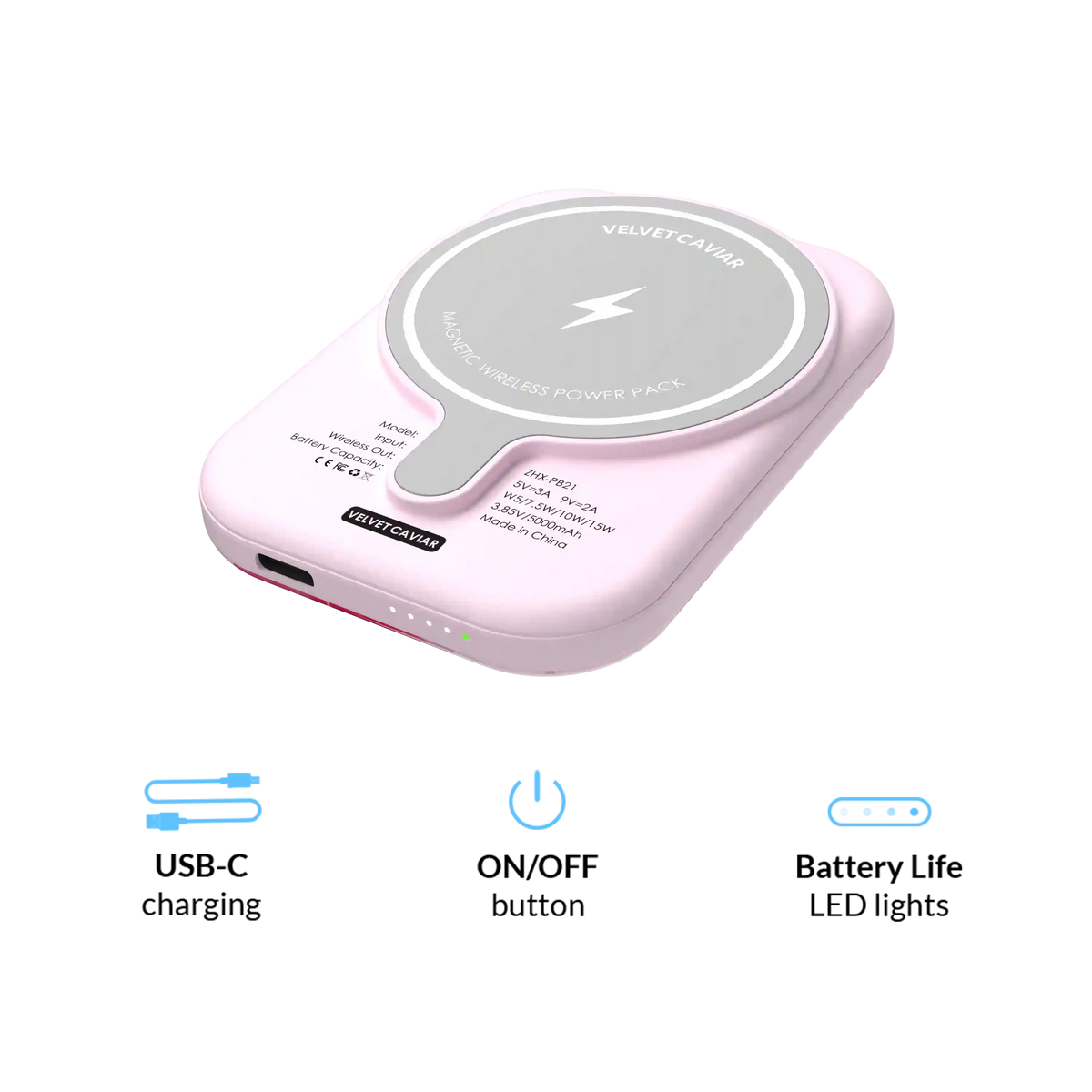 Cherry Blossom Portable MagSafe Charger Power Pack