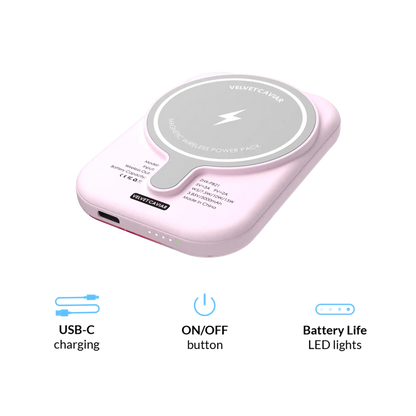 Cherry Blossom Portable MagSafe Charger Power Pack