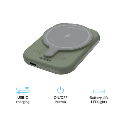 Olive Leopard Portable MagSafe Charger Power Pack
