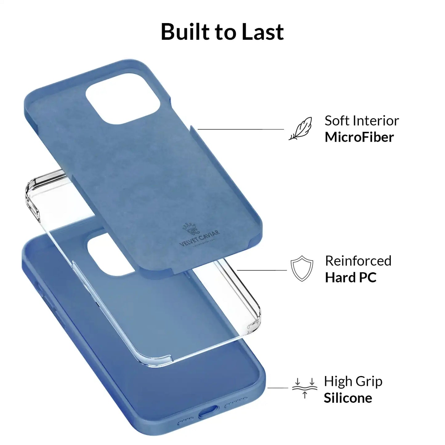 Linen Blue Silicone iPhone Case