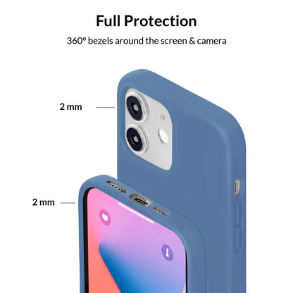 Linen Blue Silicone iPhone Case