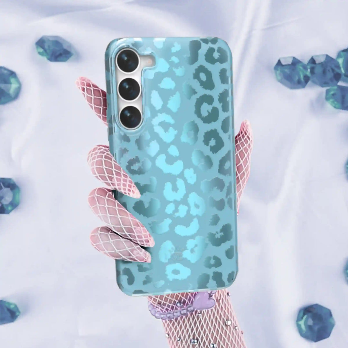 Blue Sapphire Leopard Samsung Case