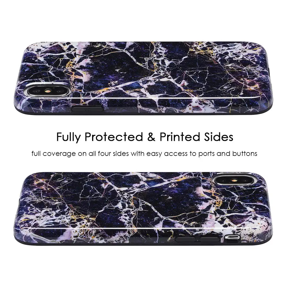 Midnight Gold Marble iPhone Case