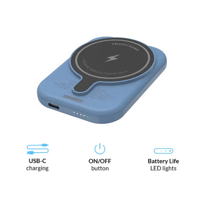 Linen Blue Portable MagSafe Charger Power Pack