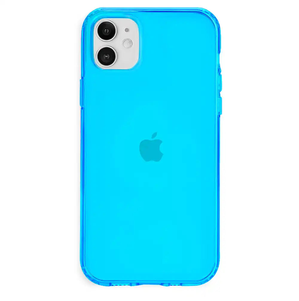Neon Blue Clear iPhone Case