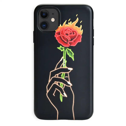 Neon Rose iPhone Case by Nessa